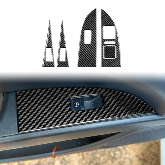 5pcs/Set Carbon Fiber Car Lifting Panel Decorative Sticker for SEAT Leon 2005-2012, Right Driver(Black) - Car Interior Mouldings by buy2fix | Online Shopping UK | buy2fix