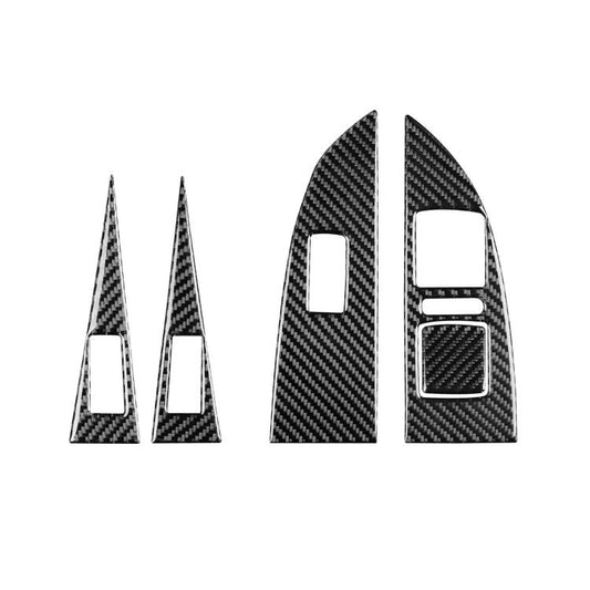 5pcs/Set Carbon Fiber Car Lifting Panel Decorative Sticker for SEAT Leon 2005-2012, Right Driver(Black) - Car Interior Mouldings by buy2fix | Online Shopping UK | buy2fix