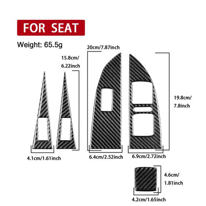 5pcs/Set Carbon Fiber Car Lifting Panel Decorative Sticker for SEAT Leon 2005-2012, Right Driver(Black) - Car Interior Mouldings by buy2fix | Online Shopping UK | buy2fix