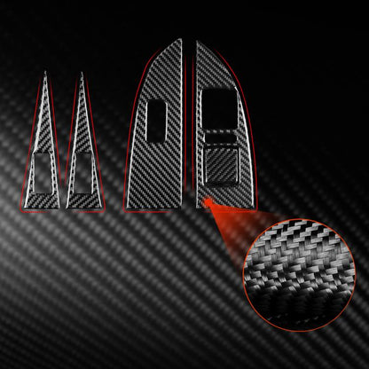 5pcs/Set Carbon Fiber Car Lifting Panel Decorative Sticker for SEAT Leon 2005-2012, Right Driver(Black) - Car Interior Mouldings by buy2fix | Online Shopping UK | buy2fix
