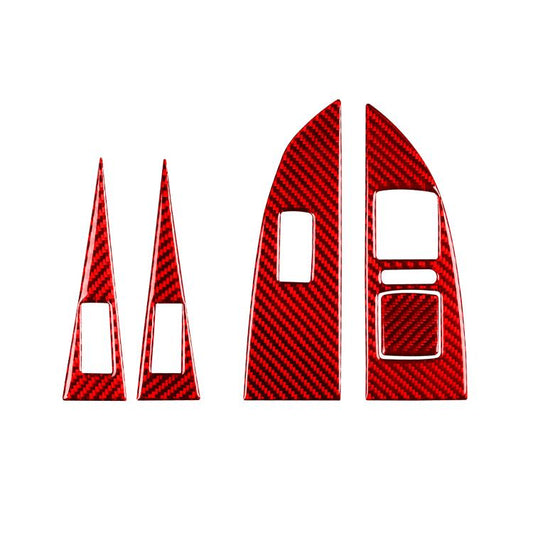 5pcs/Set Carbon Fiber Car Lifting Panel Decorative Sticker for SEAT Leon 2005-2012, Right Driver(Red) - Car Interior Mouldings by buy2fix | Online Shopping UK | buy2fix