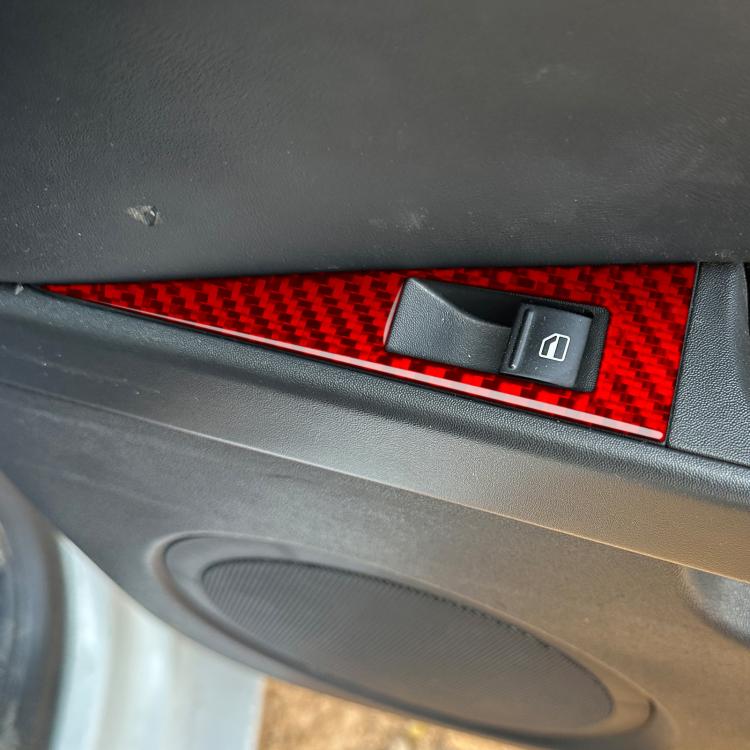5pcs/Set Carbon Fiber Car Lifting Panel Decorative Sticker for SEAT Leon 2005-2012, Right Driver(Red) - Car Interior Mouldings by buy2fix | Online Shopping UK | buy2fix