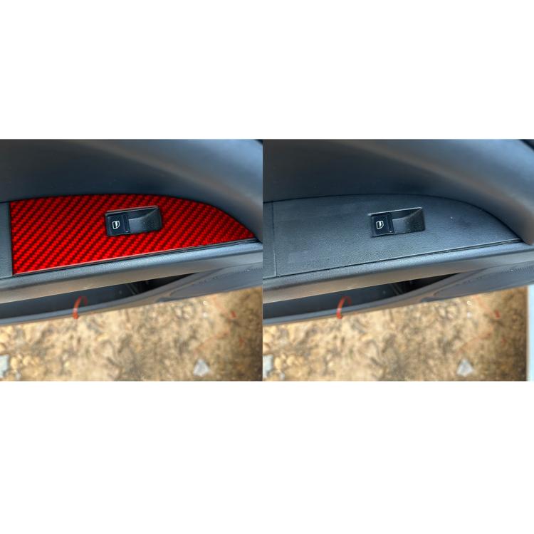 5pcs/Set Carbon Fiber Car Lifting Panel Decorative Sticker for SEAT Leon 2005-2012, Right Driver(Red) - Car Interior Mouldings by buy2fix | Online Shopping UK | buy2fix