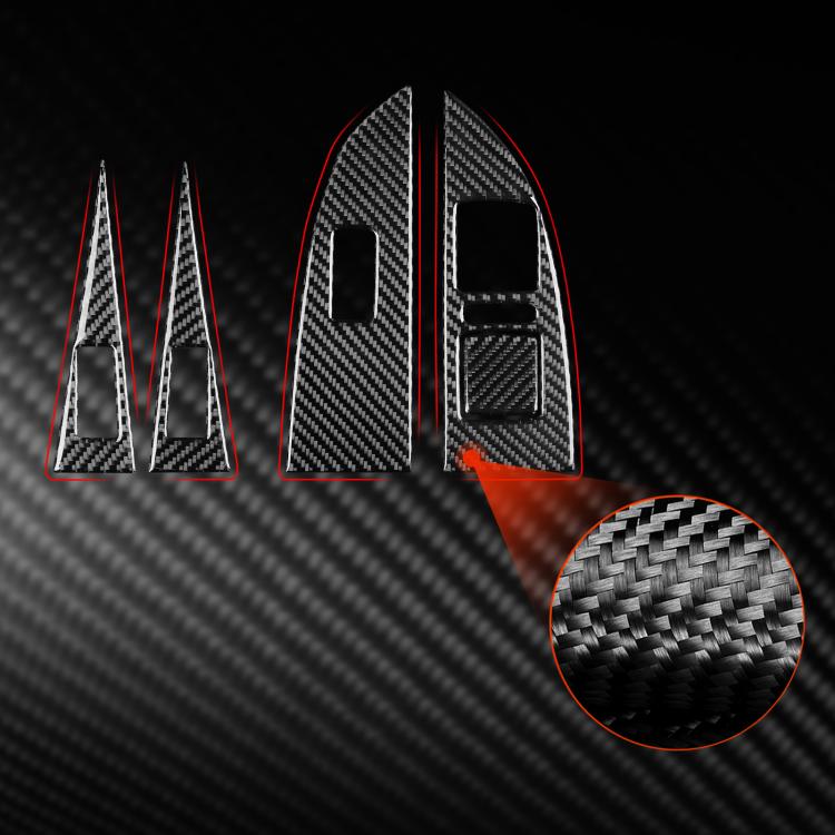 5pcs/Set Carbon Fiber Car Lifting Panel Decorative Sticker for SEAT Leon 2005-2012, Right Driver(Red) - Car Interior Mouldings by buy2fix | Online Shopping UK | buy2fix