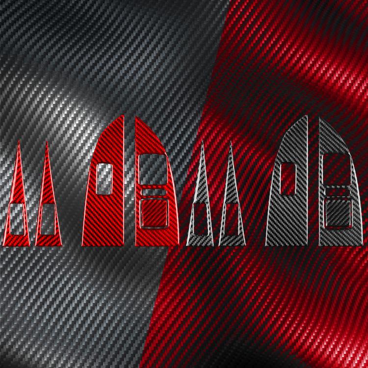 5pcs/Set Carbon Fiber Car Lifting Panel Decorative Sticker for SEAT Leon 2005-2012, Right Driver(Red) - Car Interior Mouldings by buy2fix | Online Shopping UK | buy2fix