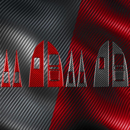 5pcs/Set Carbon Fiber Car Lifting Panel Decorative Sticker for SEAT Leon 2005-2012, Right Driver(Red) - Car Interior Mouldings by buy2fix | Online Shopping UK | buy2fix