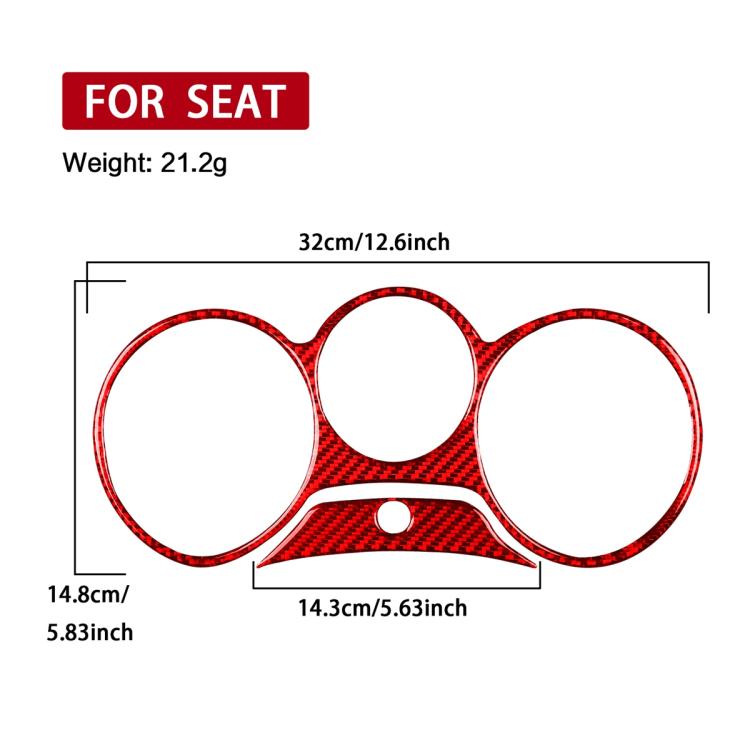 2pcs/Set Carbon Fiber Car Speedometer Surrounded Panel Decorative Sticker for SEAT Leon 2005-2012, Left and Right Driver(Red) - Car Interior Mouldings by buy2fix | Online Shopping UK | buy2fix