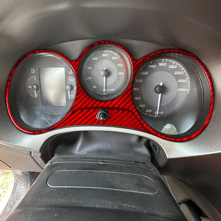 2pcs/Set Carbon Fiber Car Speedometer Surrounded Panel Decorative Sticker for SEAT Leon 2005-2012, Left and Right Driver(Red) - Car Interior Mouldings by buy2fix | Online Shopping UK | buy2fix