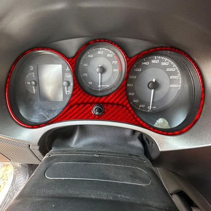 2pcs/Set Carbon Fiber Car Speedometer Surrounded Panel Decorative Sticker for SEAT Leon 2005-2012, Left and Right Driver(Red) - Car Interior Mouldings by buy2fix | Online Shopping UK | buy2fix