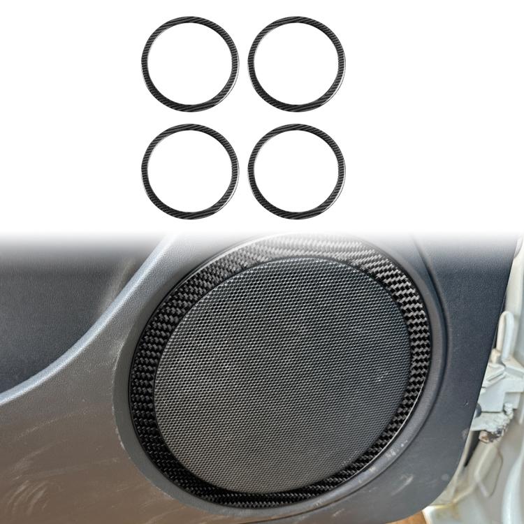 4pcs/Set Carbon Fiber Car Door Horn Ring Decorative Sticker for SEAT Leon 2005-2012, Left and Right Driver(Black) - Car Interior Mouldings by buy2fix | Online Shopping UK | buy2fix