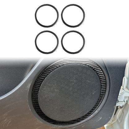 4pcs/Set Carbon Fiber Car Door Horn Ring Decorative Sticker for SEAT Leon 2005-2012, Left and Right Driver(Black) - Car Interior Mouldings by buy2fix | Online Shopping UK | buy2fix
