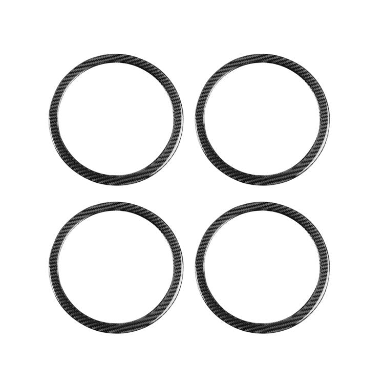4pcs/Set Carbon Fiber Car Door Horn Ring Decorative Sticker for SEAT Leon 2005-2012, Left and Right Driver(Black) - Car Interior Mouldings by buy2fix | Online Shopping UK | buy2fix