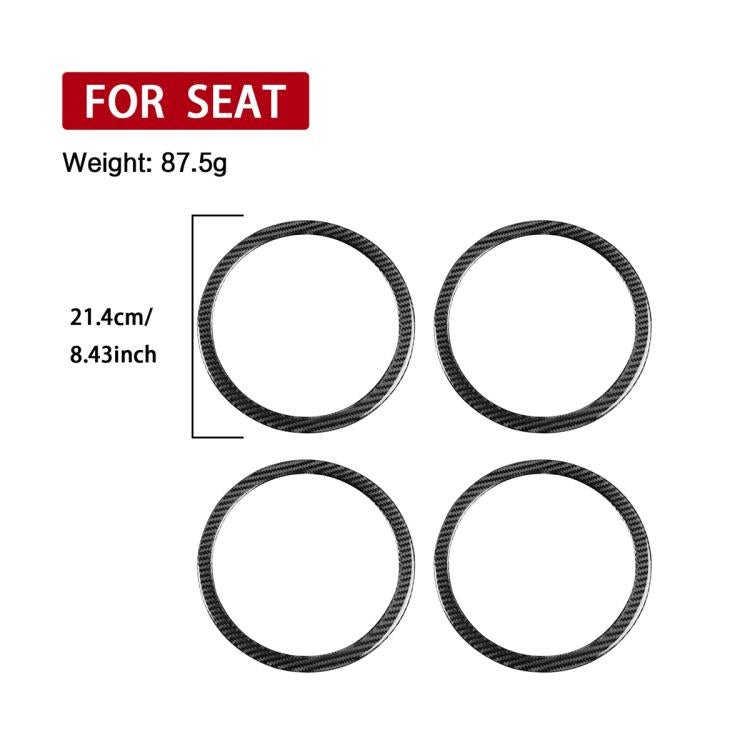 4pcs/Set Carbon Fiber Car Door Horn Ring Decorative Sticker for SEAT Leon 2005-2012, Left and Right Driver(Black) - Car Interior Mouldings by buy2fix | Online Shopping UK | buy2fix