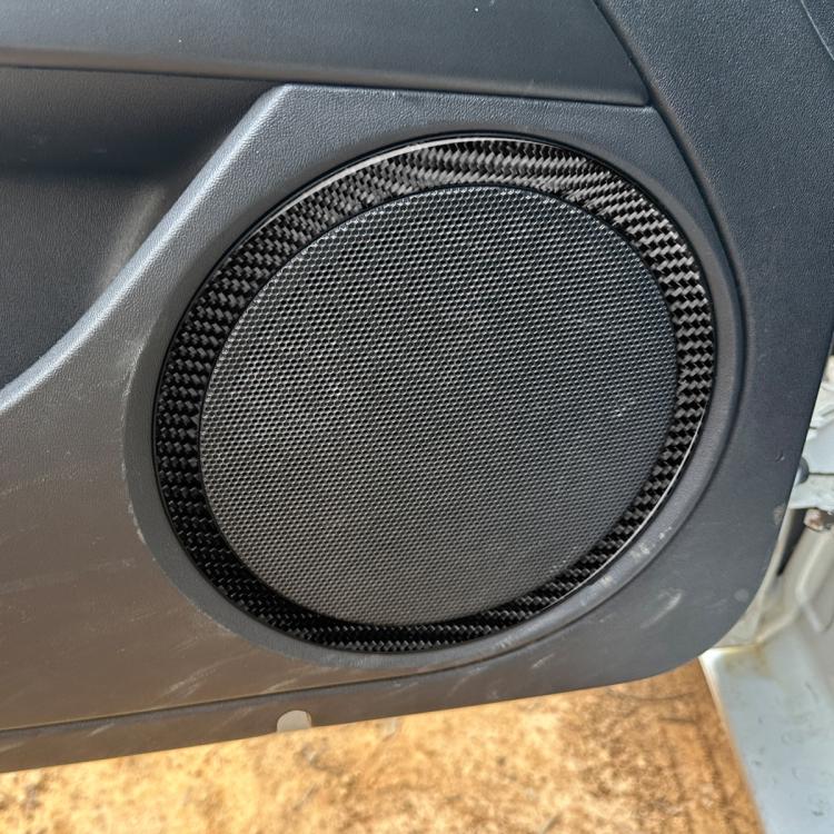 4pcs/Set Carbon Fiber Car Door Horn Ring Decorative Sticker for SEAT Leon 2005-2012, Left and Right Driver(Black) - Car Interior Mouldings by buy2fix | Online Shopping UK | buy2fix