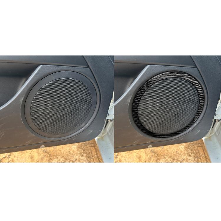 4pcs/Set Carbon Fiber Car Door Horn Ring Decorative Sticker for SEAT Leon 2005-2012, Left and Right Driver(Black) - Car Interior Mouldings by buy2fix | Online Shopping UK | buy2fix