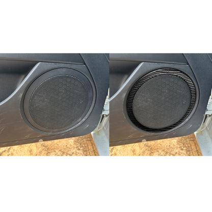 4pcs/Set Carbon Fiber Car Door Horn Ring Decorative Sticker for SEAT Leon 2005-2012, Left and Right Driver(Black) - Car Interior Mouldings by buy2fix | Online Shopping UK | buy2fix
