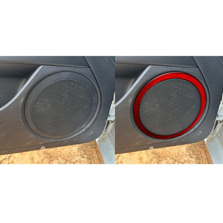 4pcs/Set Carbon Fiber Car Door Horn Ring Decorative Sticker for SEAT Leon 2005-2012, Left and Right Driver(Red) - Car Interior Mouldings by buy2fix | Online Shopping UK | buy2fix