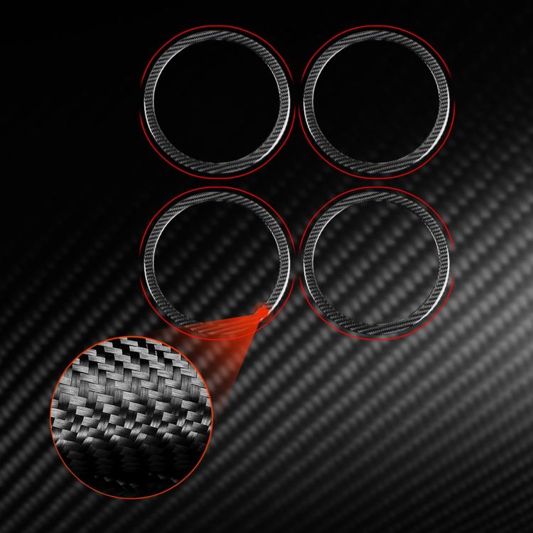 4pcs/Set Carbon Fiber Car Door Horn Ring Decorative Sticker for SEAT Leon 2005-2012, Left and Right Driver(Red) - Car Interior Mouldings by buy2fix | Online Shopping UK | buy2fix