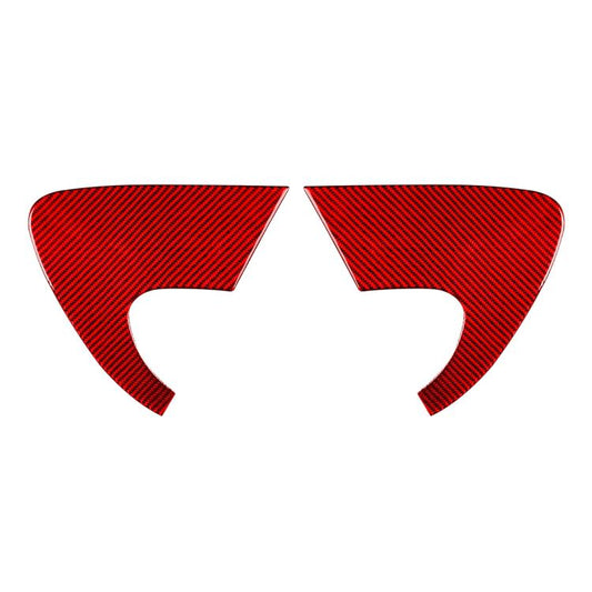 2pcs/Set Carbon Fiber Car Rear Triangle Window Decorative Sticker for SEAT Leon 2005-2012, Left and Right Driver(Red) - Car Interior Mouldings by buy2fix | Online Shopping UK | buy2fix