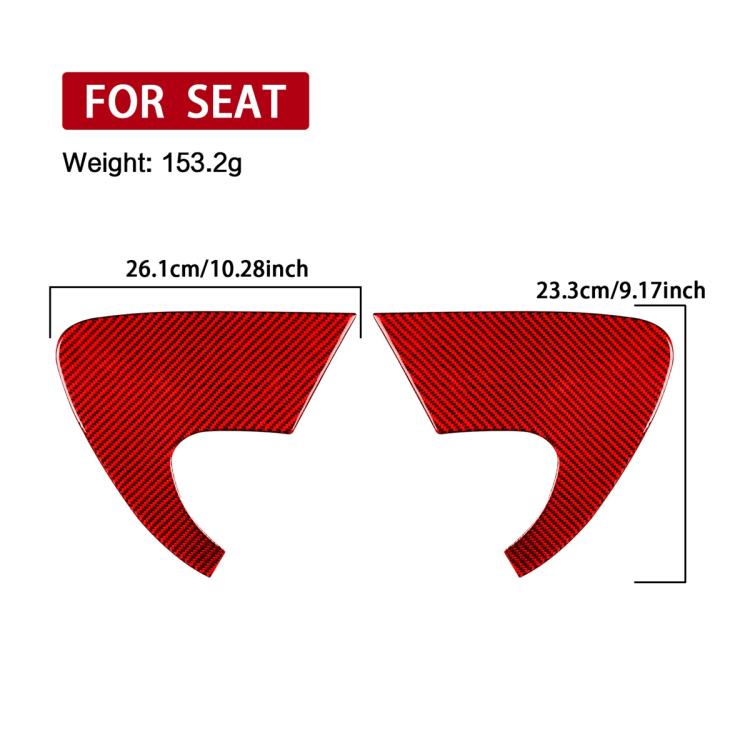 2pcs/Set Carbon Fiber Car Rear Triangle Window Decorative Sticker for SEAT Leon 2005-2012, Left and Right Driver(Red) - Car Interior Mouldings by buy2fix | Online Shopping UK | buy2fix
