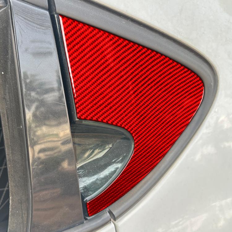 2pcs/Set Carbon Fiber Car Rear Triangle Window Decorative Sticker for SEAT Leon 2005-2012, Left and Right Driver(Red) - Car Interior Mouldings by buy2fix | Online Shopping UK | buy2fix