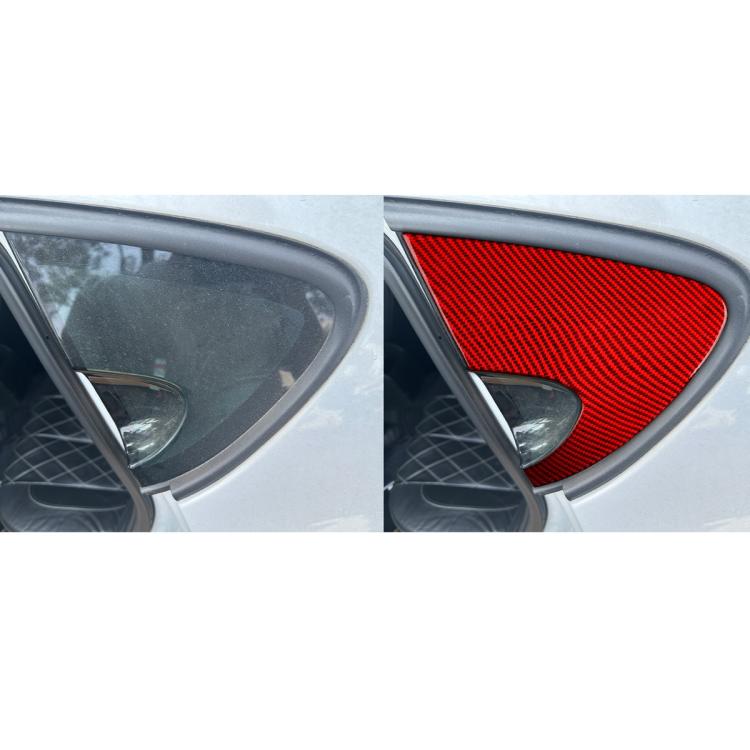 2pcs/Set Carbon Fiber Car Rear Triangle Window Decorative Sticker for SEAT Leon 2005-2012, Left and Right Driver(Red) - Car Interior Mouldings by buy2fix | Online Shopping UK | buy2fix