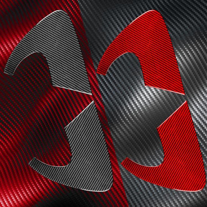 2pcs/Set Carbon Fiber Car Rear Triangle Window Decorative Sticker for SEAT Leon 2005-2012, Left and Right Driver(Red) - Car Interior Mouldings by buy2fix | Online Shopping UK | buy2fix