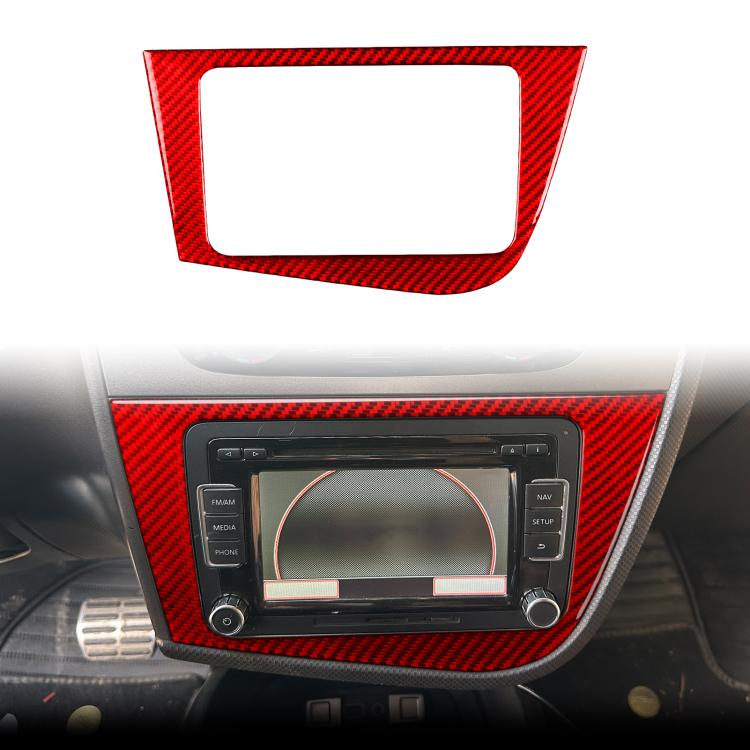 Carbon Fiber Car Center Console Panel Decorative Sticker for SEAT Leon 2005-2012, Left Driver(Red) - Car Interior Mouldings by buy2fix | Online Shopping UK | buy2fix