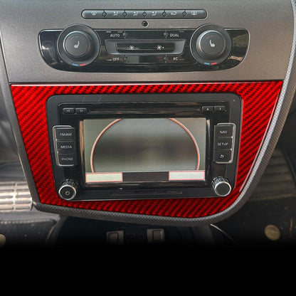 Carbon Fiber Car Center Console Panel Decorative Sticker for SEAT Leon 2005-2012, Left Driver(Red) - Car Interior Mouldings by buy2fix | Online Shopping UK | buy2fix