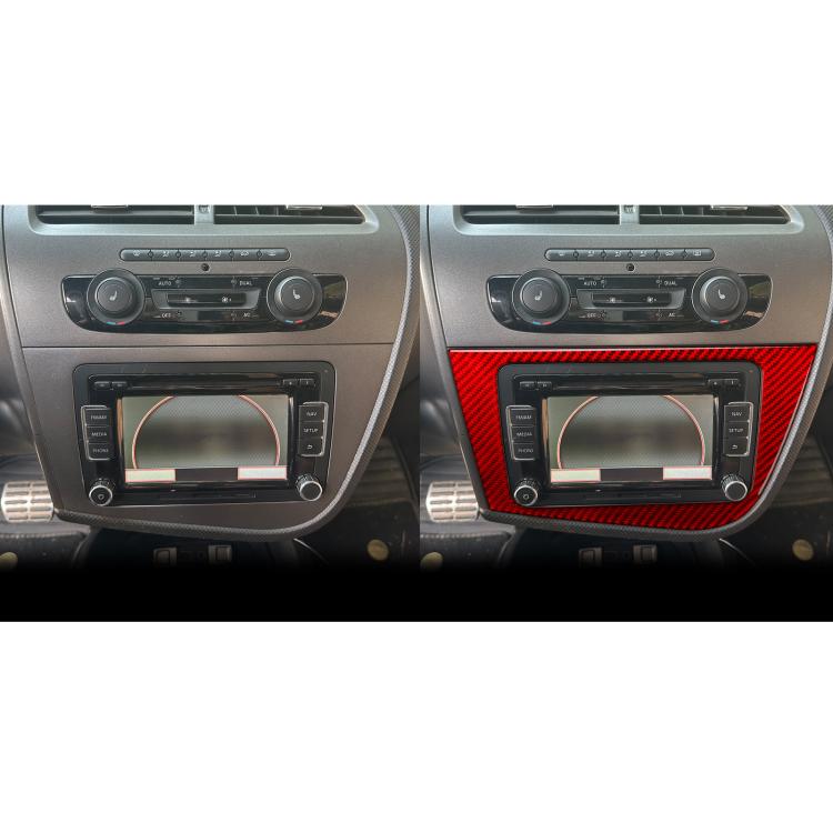 Carbon Fiber Car Center Console Panel Decorative Sticker for SEAT Leon 2005-2012, Left Driver(Red) - Car Interior Mouldings by buy2fix | Online Shopping UK | buy2fix