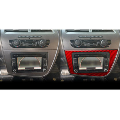 Carbon Fiber Car Center Console Panel Decorative Sticker for SEAT Leon 2005-2012, Left Driver(Red) - Car Interior Mouldings by buy2fix | Online Shopping UK | buy2fix