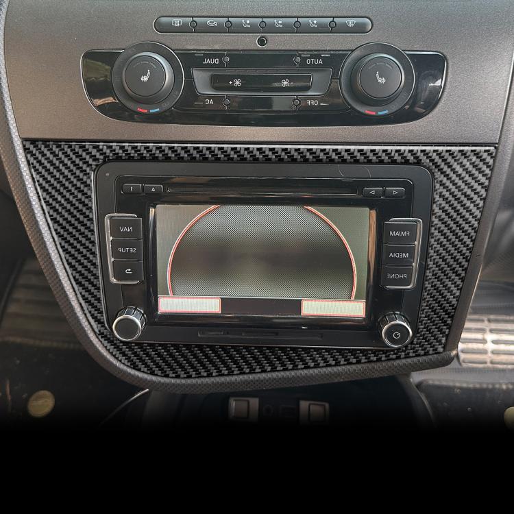 Carbon Fiber Car Center Console Panel Decorative Sticker for SEAT Leon 2005-2012, Right Driver(Black) - Car Interior Mouldings by buy2fix | Online Shopping UK | buy2fix