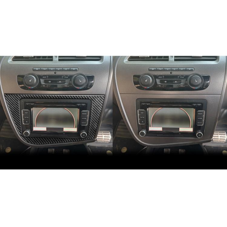 Carbon Fiber Car Center Console Panel Decorative Sticker for SEAT Leon 2005-2012, Right Driver(Black) - Car Interior Mouldings by buy2fix | Online Shopping UK | buy2fix