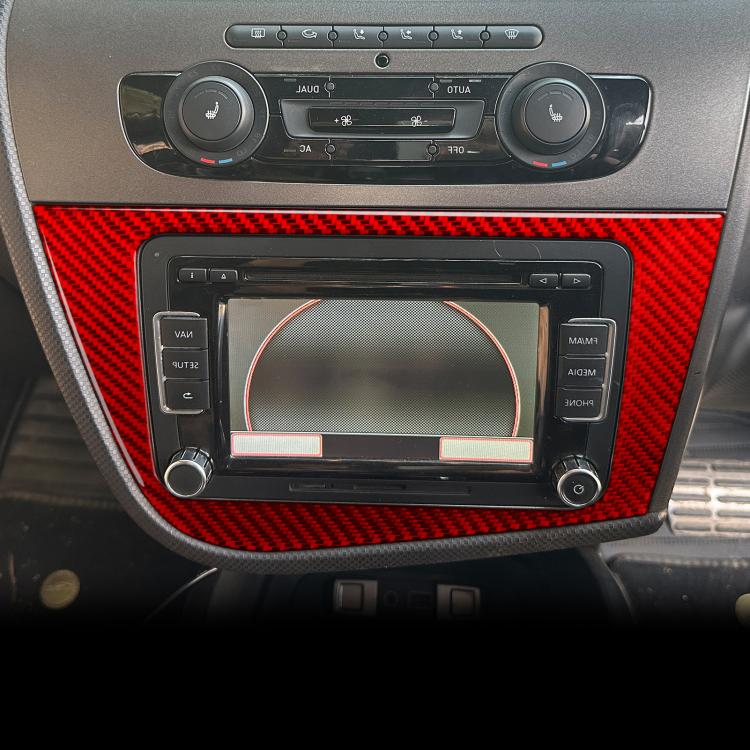 Carbon Fiber Car Center Console Panel Decorative Sticker for SEAT Leon 2005-2012, Right Driver(Red) - Car Interior Mouldings by buy2fix | Online Shopping UK | buy2fix