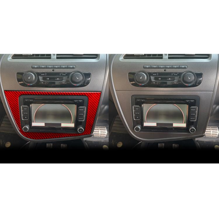 Carbon Fiber Car Center Console Panel Decorative Sticker for SEAT Leon 2005-2012, Right Driver(Red) - Car Interior Mouldings by buy2fix | Online Shopping UK | buy2fix