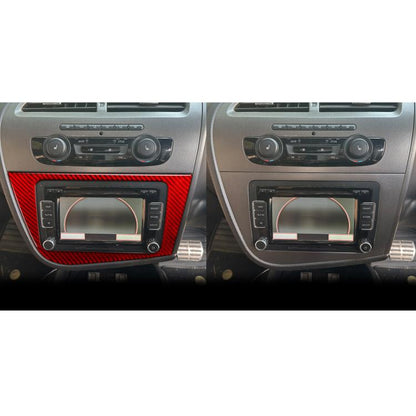 Carbon Fiber Car Center Console Panel Decorative Sticker for SEAT Leon 2005-2012, Right Driver(Red) - Car Interior Mouldings by buy2fix | Online Shopping UK | buy2fix