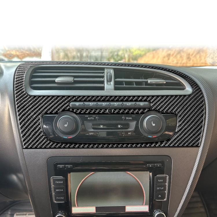 Carbon Fiber Car Center Console Air Conditioner Panel Decorative Sticker for SEAT Leon 2005-2012, Left Driver(Black) - Car Interior Mouldings by buy2fix | Online Shopping UK | buy2fix