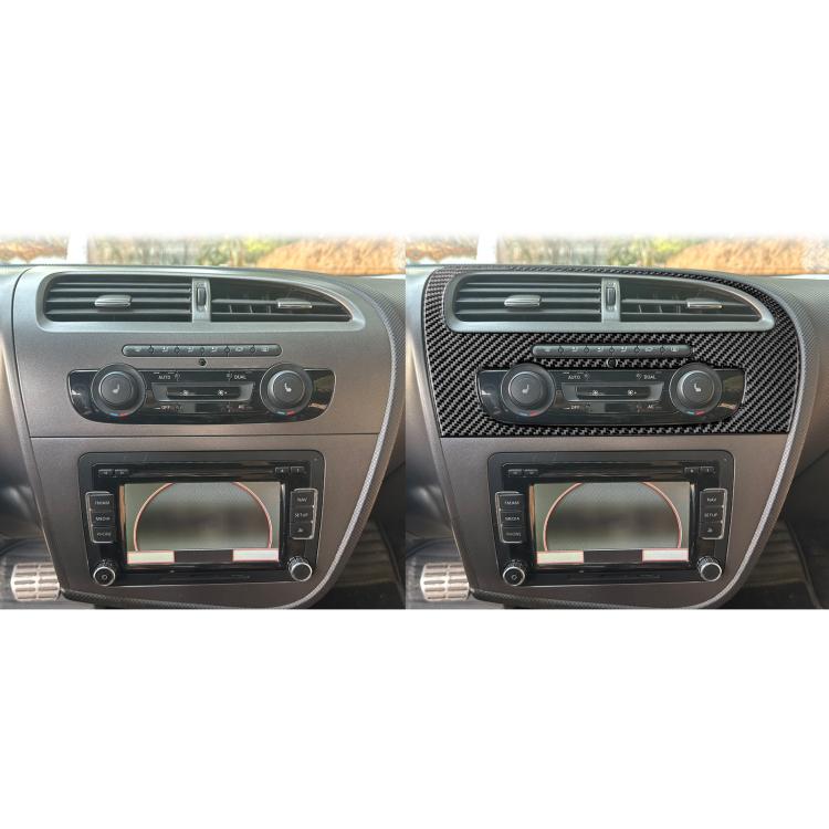 Carbon Fiber Car Center Console Air Conditioner Panel Decorative Sticker for SEAT Leon 2005-2012, Left Driver(Black) - Car Interior Mouldings by buy2fix | Online Shopping UK | buy2fix