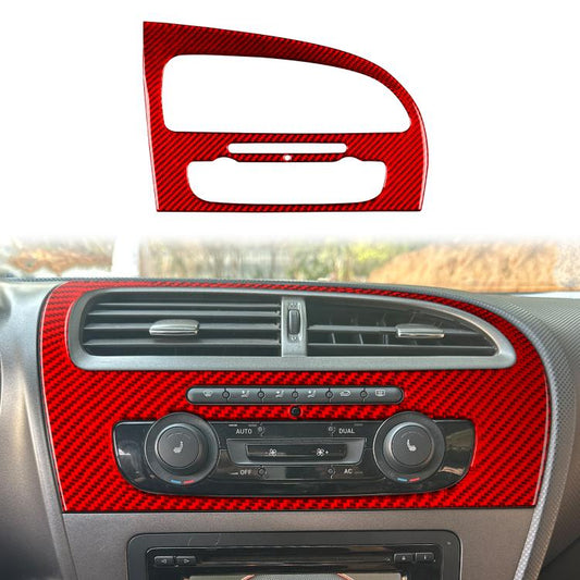 Carbon Fiber Car Center Console Air Conditioner Panel Decorative Sticker for SEAT Leon 2005-2012, Left Driver(Red) - Car Interior Mouldings by buy2fix | Online Shopping UK | buy2fix