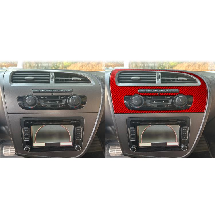 Carbon Fiber Car Center Console Air Conditioner Panel Decorative Sticker for SEAT Leon 2005-2012, Left Driver(Red) - Car Interior Mouldings by buy2fix | Online Shopping UK | buy2fix