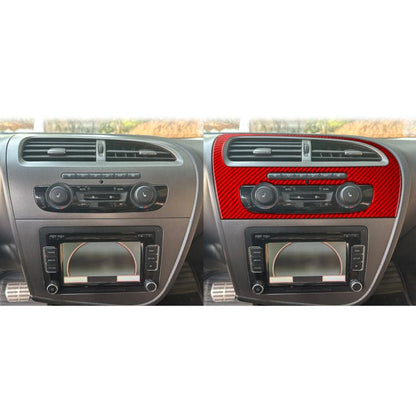 Carbon Fiber Car Center Console Air Conditioner Panel Decorative Sticker for SEAT Leon 2005-2012, Left Driver(Red) - Car Interior Mouldings by buy2fix | Online Shopping UK | buy2fix