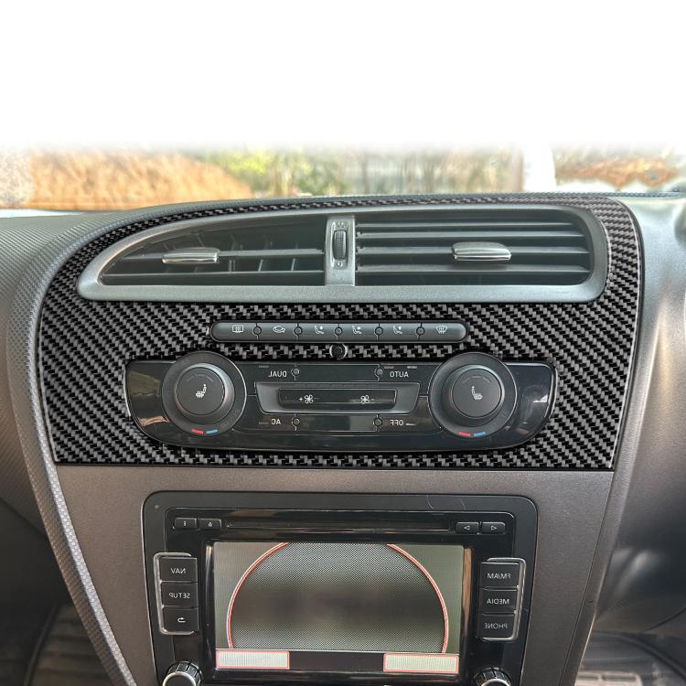 Carbon Fiber Car Center Console Air Conditioner Panel Decorative Sticker for SEAT Leon 2005-2012, Right Driver(Black) - Car Interior Mouldings by buy2fix | Online Shopping UK | buy2fix