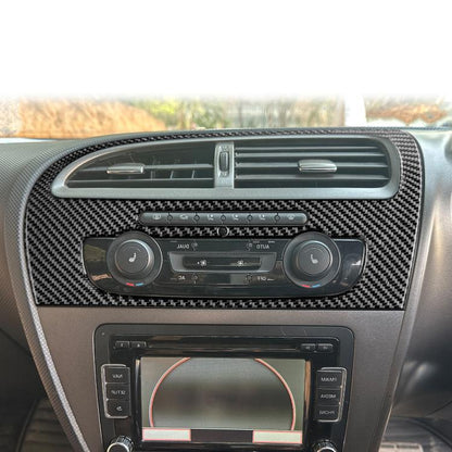 Carbon Fiber Car Center Console Air Conditioner Panel Decorative Sticker for SEAT Leon 2005-2012, Right Driver(Black) - Car Interior Mouldings by buy2fix | Online Shopping UK | buy2fix