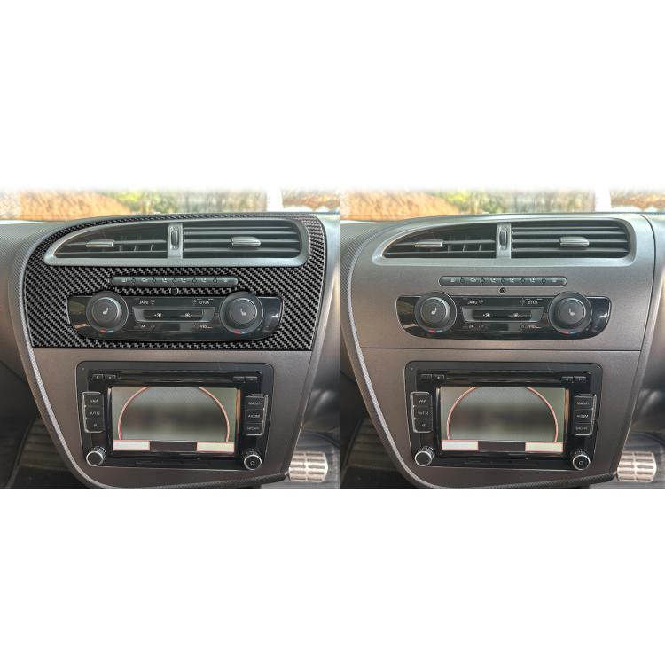 Carbon Fiber Car Center Console Air Conditioner Panel Decorative Sticker for SEAT Leon 2005-2012, Right Driver(Black) - Car Interior Mouldings by buy2fix | Online Shopping UK | buy2fix