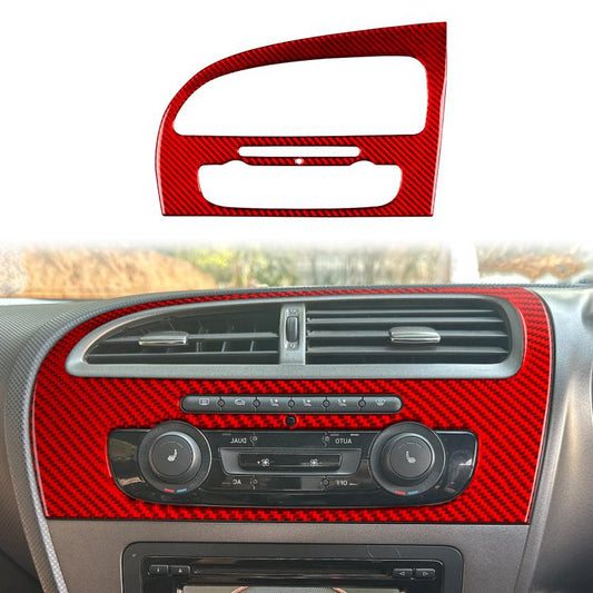 Carbon Fiber Car Center Console Air Conditioner Panel Decorative Sticker for SEAT Leon 2005-2012, Right Driver(Red) - Car Interior Mouldings by buy2fix | Online Shopping UK | buy2fix