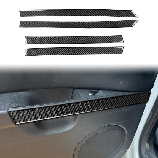 4pcs/Set Carbon Fiber Car Door Panel Decorative Sticker for SEAT Leon 2005-2012, Left and Right Driver(Black) - Car Interior Mouldings by buy2fix | Online Shopping UK | buy2fix