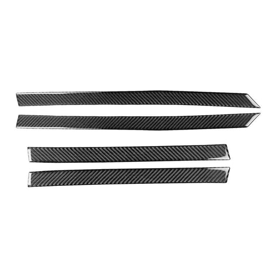4pcs/Set Carbon Fiber Car Door Panel Decorative Sticker for SEAT Leon 2005-2012, Left and Right Driver(Black) - Car Interior Mouldings by buy2fix | Online Shopping UK | buy2fix