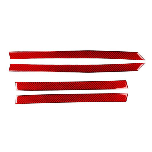 4pcs/Set Carbon Fiber Car Door Panel Decorative Sticker for SEAT Leon 2005-2012, Left and Right Driver(Red) - Car Interior Mouldings by buy2fix | Online Shopping UK | buy2fix