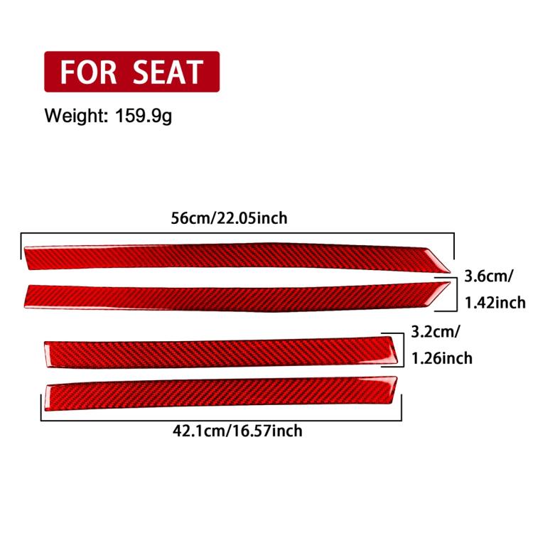 4pcs/Set Carbon Fiber Car Door Panel Decorative Sticker for SEAT Leon 2005-2012, Left and Right Driver(Red) - Car Interior Mouldings by buy2fix | Online Shopping UK | buy2fix