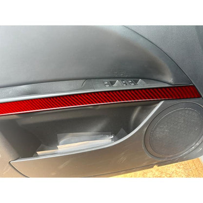 4pcs/Set Carbon Fiber Car Door Panel Decorative Sticker for SEAT Leon 2005-2012, Left and Right Driver(Red) - Car Interior Mouldings by buy2fix | Online Shopping UK | buy2fix